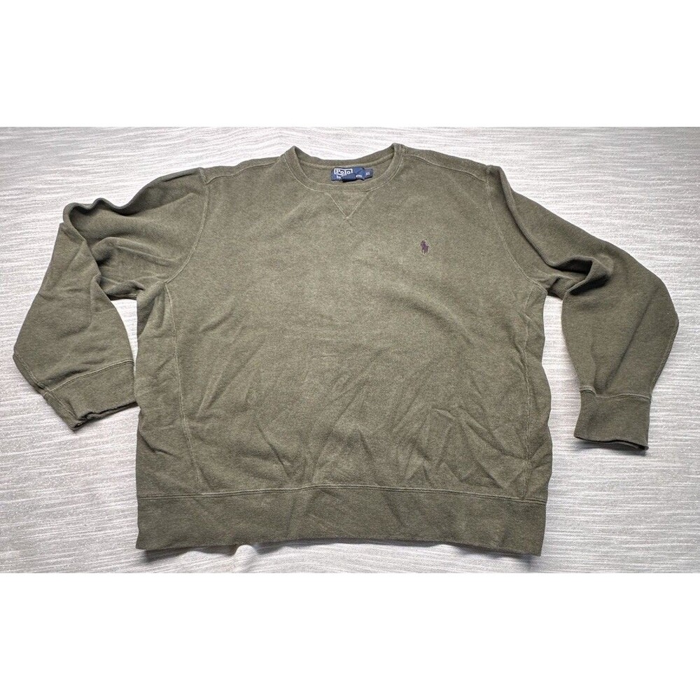 POLO by Ralph Lauren Rib Knit Pullover Cotton Crew Sweater Embroid Pony sz